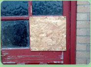 boarded up Market Deeping